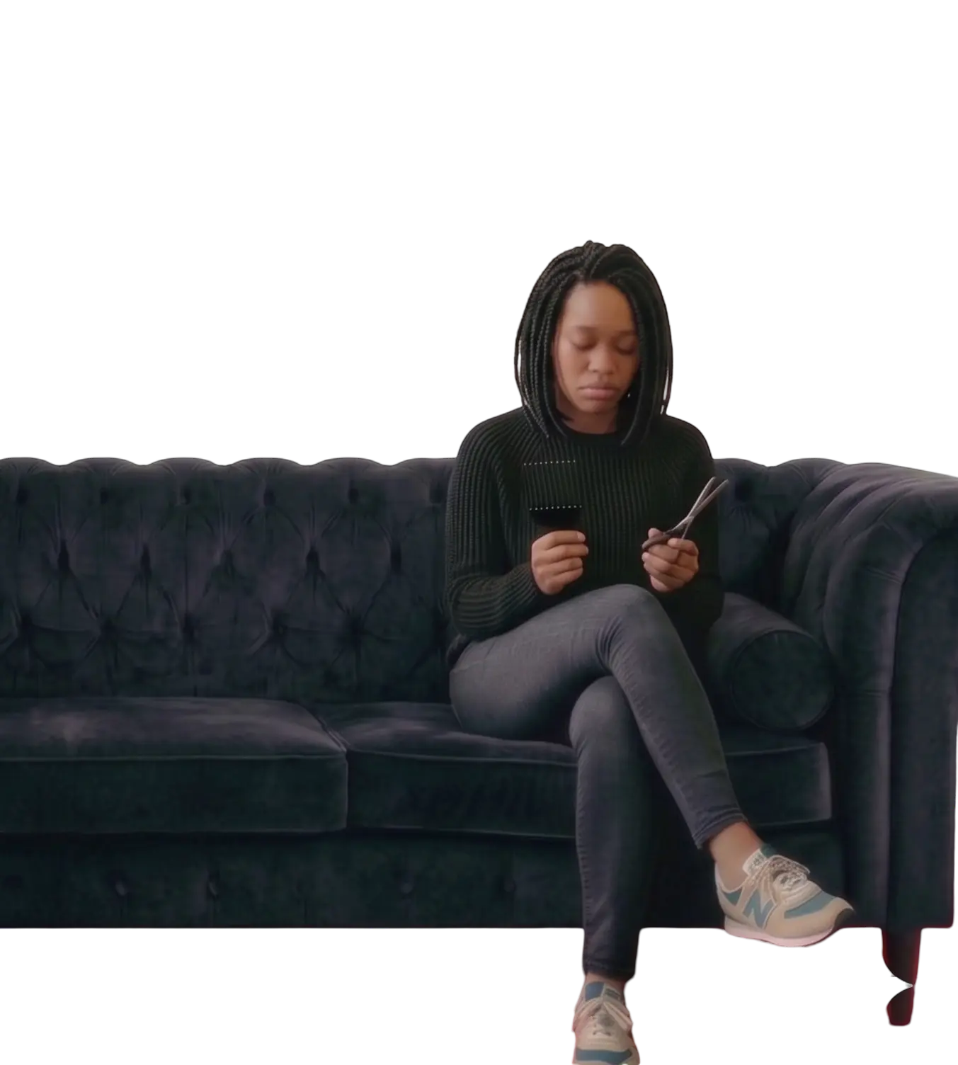 Woman on sofa